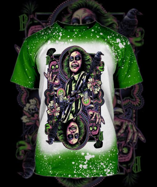 Gearhumans 3D Beetlejuice Suit of Trickery Custom Bleached Tshirt - Image 4