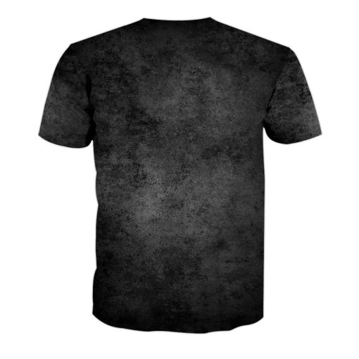 Gearhumans 3D Halloween Black Cat Skull Witchy Custom Bleached Tshirt - Image 2