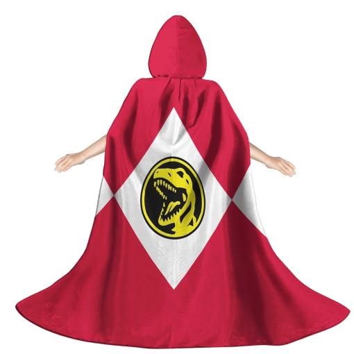 Gearhumans 3D Red Ranger Custom Hooded Cloak - Image 2