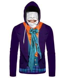 Gearhumans 3D Joker Horror Movie Custom Bandana Mask Hoodie