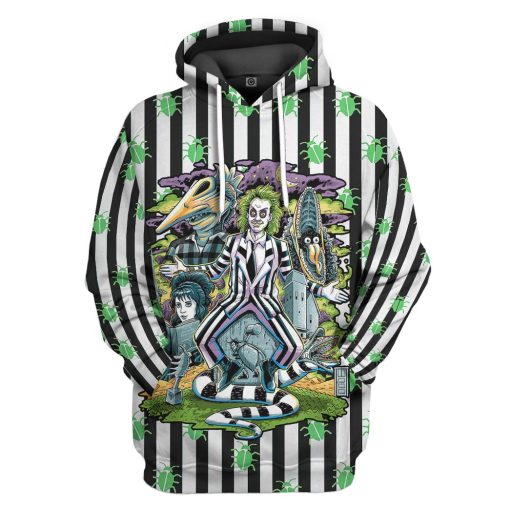 Gearhumans 3D Beetlejuice Stripes and Bugs Custom Apparel