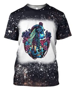 Gearhumans 3D Corpse Bride The Colorful Bride Custom Bleached Tshirt