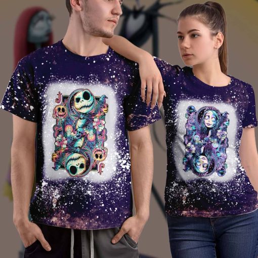 Gearhumans 3D The Nightmare Before Christmas Suit of Corpses Custom Bleached Tshirt - Image 3