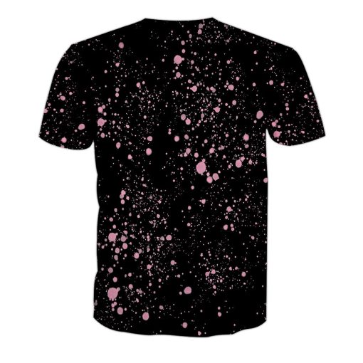 Gearhumans 3D Sugar Skull Girl Breast Cancer Awareness Custom Bleached Shirt - Image 2