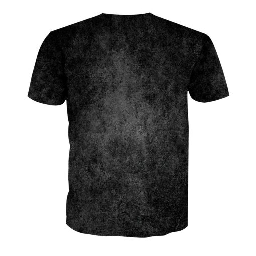 Gearhumans 3D Halloween Black Cat Spooky Witchy Custom Bleached Tshirt - Image 2