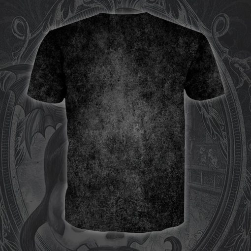 Gearhumans 3D Halloween Vampire Cat Witchy Custom Bleached Tshirt - Image 4