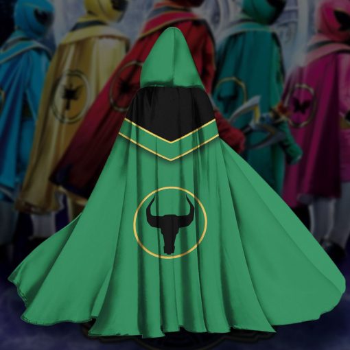 Gearhumans 3D Green Power Rangers Mystic Force Custom Hooded Cloak - Image 6