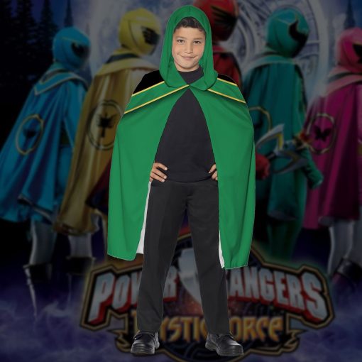 Gearhumans 3D Green Power Rangers Mystic Force Custom Hooded Cloak - Image 4