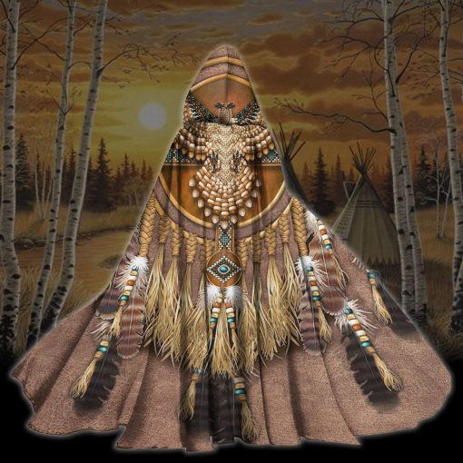 Gearhumans 3D Native American Custom Hooded Cloak - Image 5