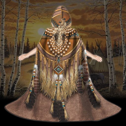 Gearhumans 3D Native American Custom Hooded Cloak - Image 6