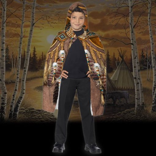 Gearhumans 3D Native American Custom Hooded Cloak - Image 7