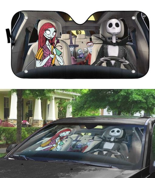 Gearhumans 3D Nightmare Before Christmas Custom Car Auto Sunshade - Image 3