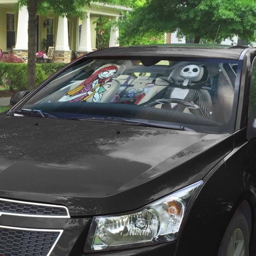 Gearhumans 3D Nightmare Before Christmas Custom Car Auto Sunshade - Image 4