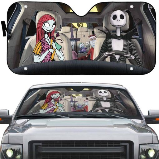 Gearhumans 3D Nightmare Before Christmas Custom Car Auto Sunshade - Image 2