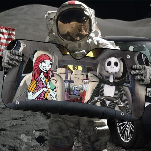 Gearhumans 3D Nightmare Before Christmas Custom Car Auto Sunshade - Image 5