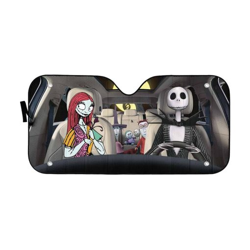 Gearhumans 3D Nightmare Before Christmas Custom Car Auto Sunshade