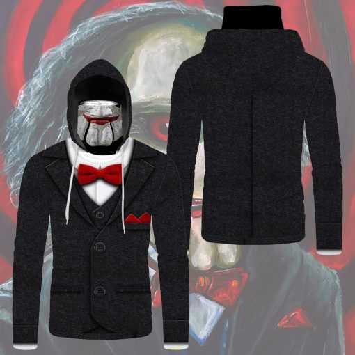 Gearhumans 3D SAW Billy The Puppet Custom Bandana Mask Hoodie - Image 3