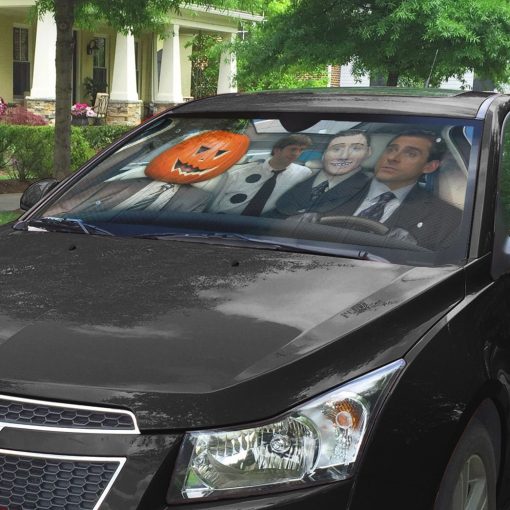 Gearhumans 3D The Office Halloween Michael Jim Dwight Custom Car Auto Sunshade