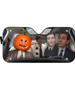 Gearhumans 3D The Office Halloween Michael Jim Dwight Custom Car Auto Sunshade