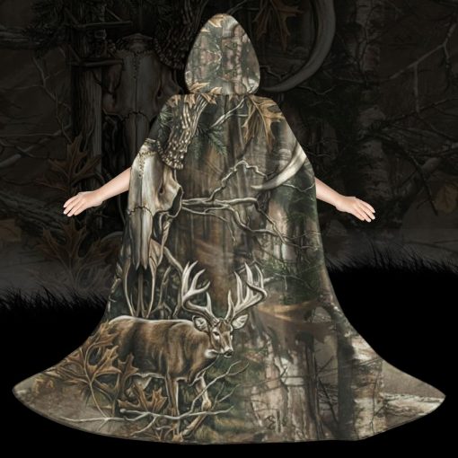 Gearhumans 3D Hunting Camouflage Deer Custom Hooded Cloak - Image 3
