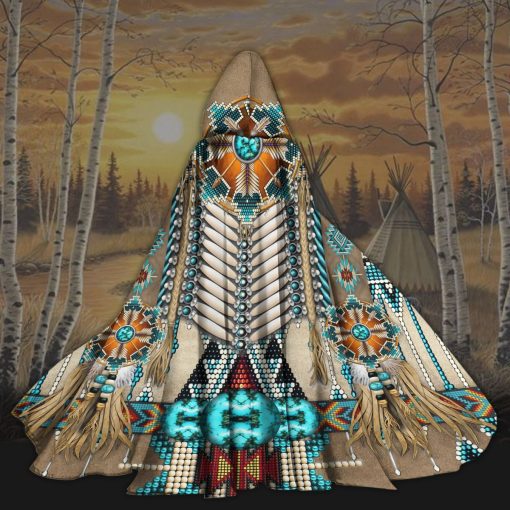 Gearhumans 3D Native American Custom Hooded Cloak