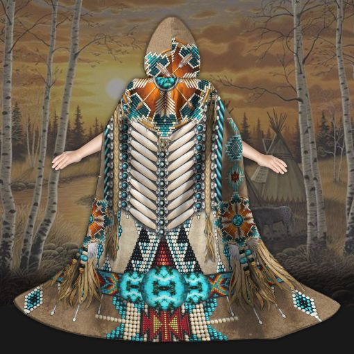 Gearhumans 3D Native American Custom Hooded Cloak