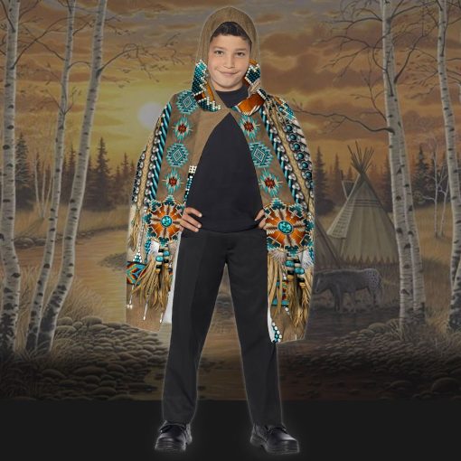 Gearhumans 3D Native American Custom Hooded Cloak