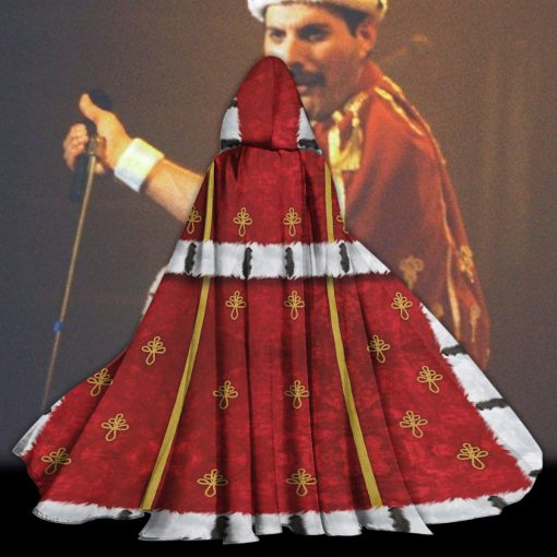 Gearhumans 3D Freddie Merc Queen Cape Custom Hooded Cloak