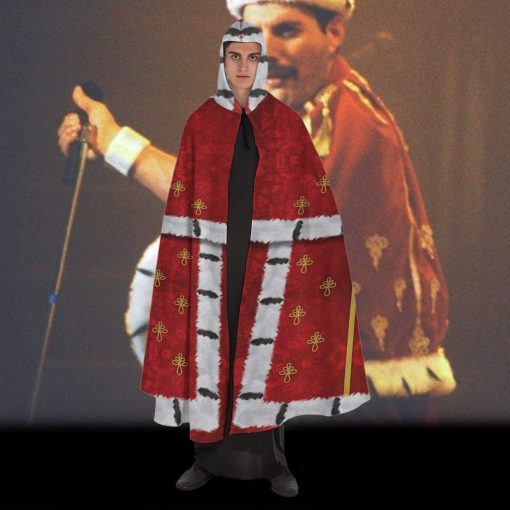 Gearhumans 3D Freddie Merc Queen Cape Custom Hooded Cloak