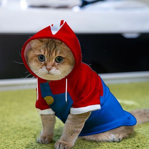 Gearhumans 3D Mario Custom Pet Hoodie