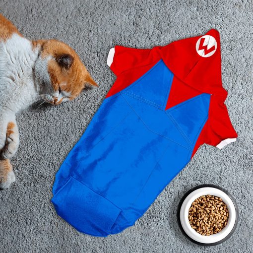 Gearhumans 3D Mario Custom Pet Hoodie