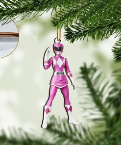 Gearhumans 3D Mighty Morphin Pink Power Rangers Custom Christmas Ornament