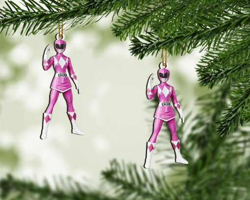 Gearhumans 3D Mighty Morphin Pink Power Rangers Custom Christmas Ornament 2 Gearhumans 3D Mighty Morphin Pink Power Rangers Custom Christmas Ornament - Image 2