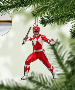 Gearhumans 3D Mighty Morphin Red Power Rangers Custom Christmas Ornament