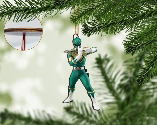 Gearhumans 3D Mighty Morphin Green Power Rangers Custom Christmas Ornament 1 Gearhumans 3D Mighty Morphin Green Power Rangers Custom Christmas Ornament