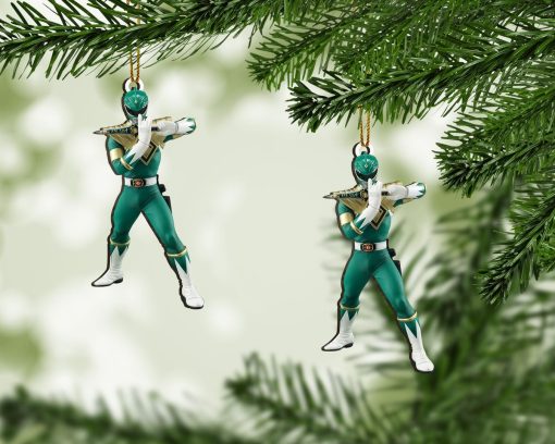 Gearhumans 3D Mighty Morphin Green Power Rangers Custom Christmas Ornament 2 Gearhumans 3D Mighty Morphin Green Power Rangers Custom Christmas Ornament - Image 2