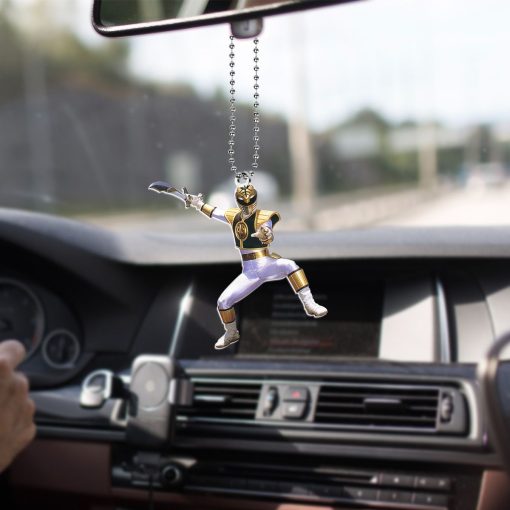 Gearhumans 3D Mighty Morphin White Power Rangers Custom Christmas Ornament - Image 3