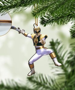 Gearhumans 3D Mighty Morphin White Power Rangers Custom Christmas Ornament