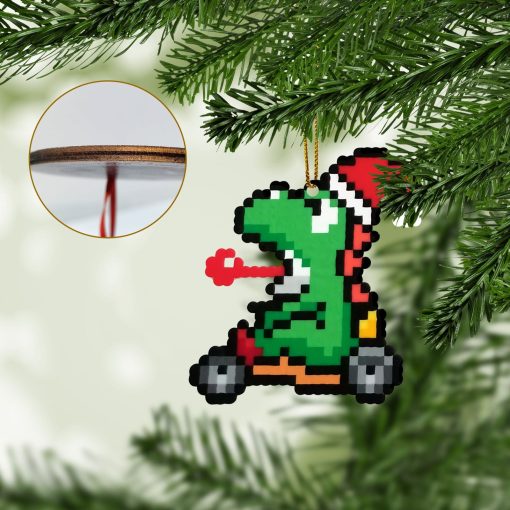 Gearhumans 3D Merry Christmas Yoshi 8 bit Go Go Custom Ornaments - Image 2