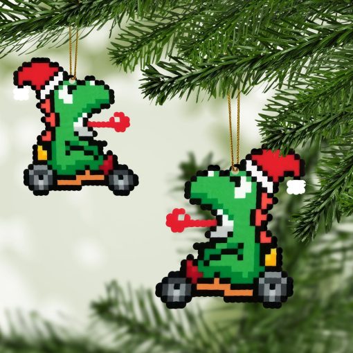Gearhumans 3D Merry Christmas Yoshi 8 bit Go Go Custom Ornaments - Image 3
