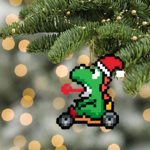 Gearhumans 3D Merry Christmas Yoshi 8 bit Go Go Custom Ornaments - Image 4