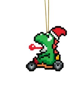 Gearhumans 3D Merry Christmas Yoshi 8 bit Go Go Custom Ornaments