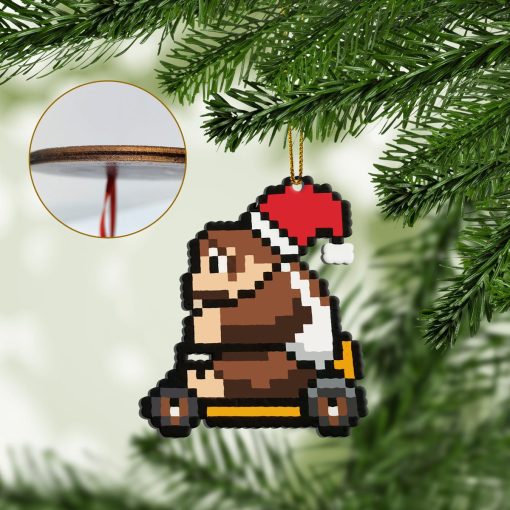 Gearhumans 3D Merry Christmas Donkey Kong 8 bit Go Go Custom Ornaments - Image 2