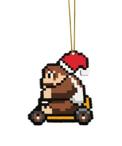 Gearhumans 3D Merry Christmas Donkey Kong 8 bit Go Go Custom Ornaments