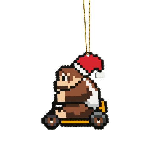 Gearhumans 3D Merry Christmas Donkey Kong 8 bit Go Go Custom Ornaments