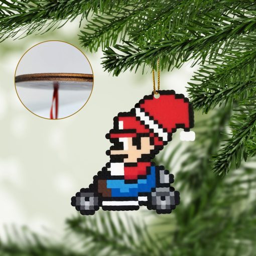 Gearhumans 3D Merry Christmas Mario 8 bit Go Go Custom Ornaments - Image 2