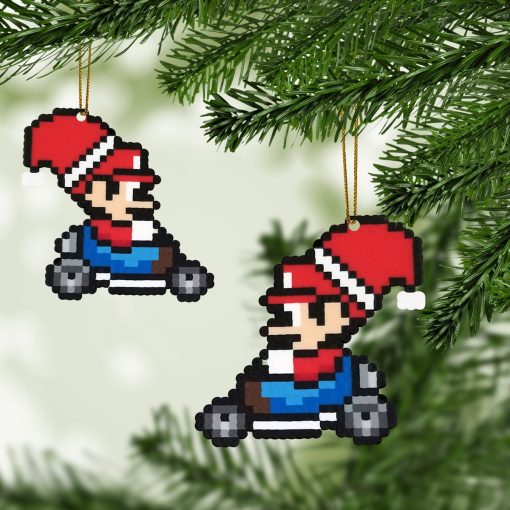 Gearhumans 3D Merry Christmas Mario 8 bit Go Go Custom Ornaments - Image 3