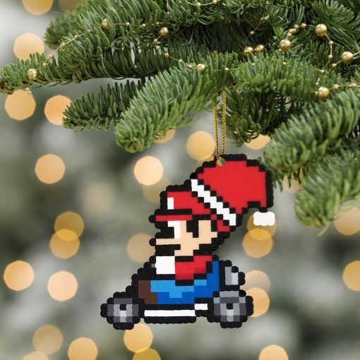 Gearhumans 3D Merry Christmas Mario 8 bit Go Go Custom Ornaments - Image 4