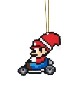 Gearhumans 3D Merry Christmas Mario 8 bit Go Go Custom Ornaments