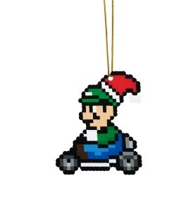 Gearhumans 3D Merry Christmas Luigi 8 bit Go Go Custom Ornaments